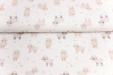 Stoffpaket Jersey + Bündchen Jersey mit Schafen, Fräulein von Julie, weiß, beige