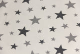 Jersey mit Sternen, ecru, grau, 0,5 m