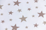 Jersey mit Sternen, ecru, taupe, 0,5 m