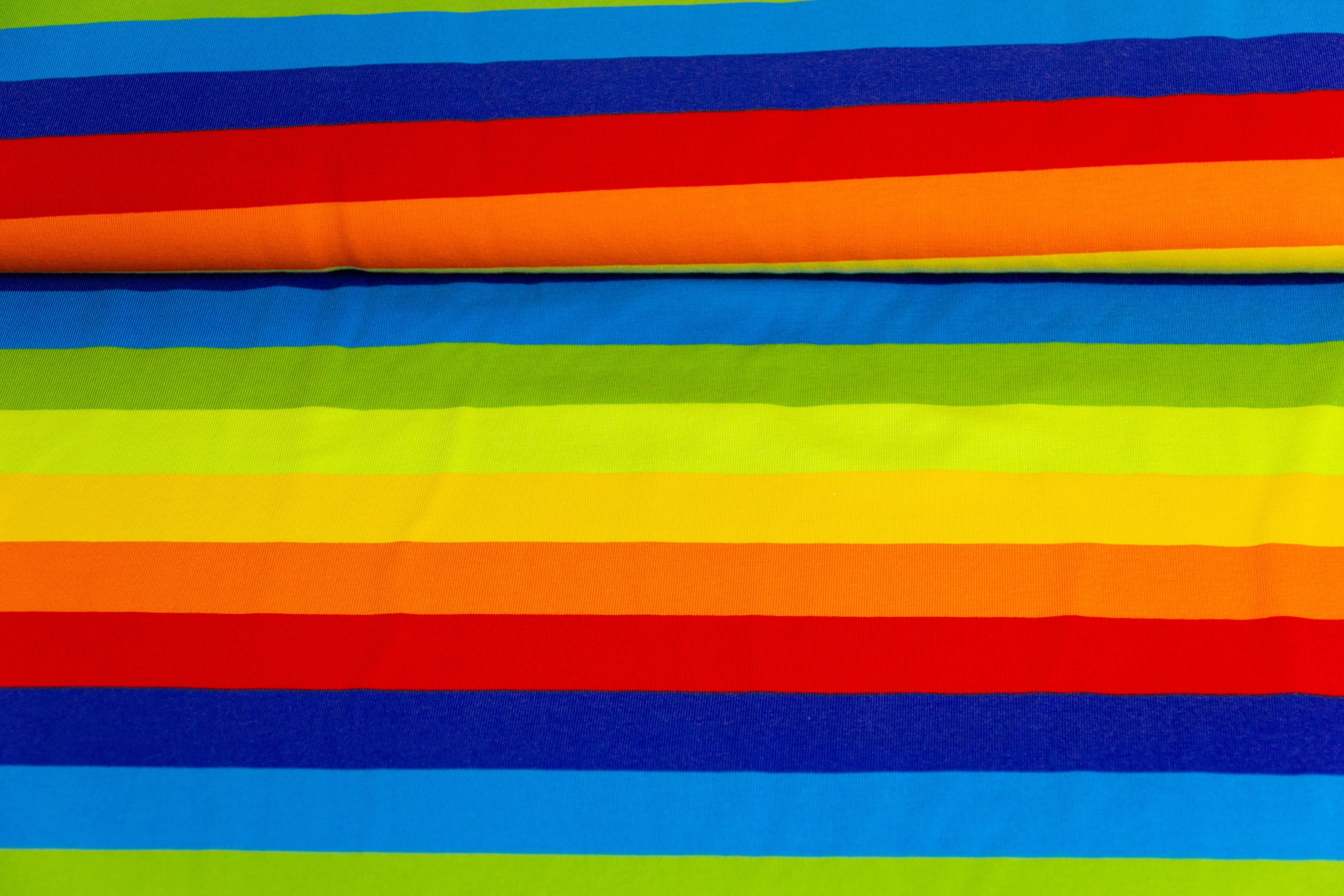 Jersey mit Blockstreifen, Regenbogen, 0,5 m