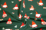 Jersey mit Wichteln, Weihnachten, grün, 0,5 m