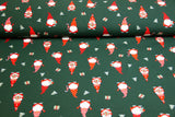 Jersey mit Wichteln, Weihnachten, grün, 0,5 m