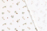 Stoffpaket Jersey + Bündchen Jersey mit Blumen, wollweiß, bordeaux