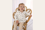 Jersey mit Blumen, wollweiß, 0,5 m