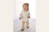 Jersey mit Blumen, wollweiß, 0,5 m