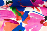 Viskose Webware, "Julia" by Swafing, Blumen, pink, blau, 0,5 m