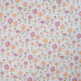 Musselin mit Blumen, wollweiß, 0,5 m