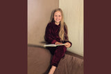 Nicky Samt Stretch "Kelz", Nicki, Swafing, uni, burgundy, rot, 0,5 m