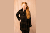 Mantelflausch, Mantelstoff, Karo, schwarz, braun, 0,5 m