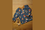 Jersey mit Mäusen und Fliegenpilzen, "Lathi", Swafing, dunkelblau, 0,5 m