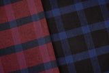 Baumwoll Flanell "Maverick", Karo, navy, burgund, 0,5 m