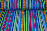 Mexiko Stoff im Ethno Look, blau, 0,5 m
