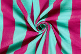 Musselin Blockstreifen, pink, mint, 0,5 m