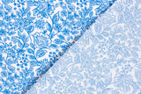 Musselin mit Blumen blau – Stoff für Kleidung und Accessoires