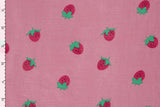 Musselin mit Erdbeeren, altrosa, 0,5 m