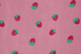Musselin mit Erdbeeren, altrosa, 0,5 m