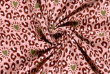 Musselin Leoprint Meterware altrosa