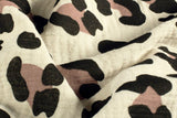Musselin, Double Gauze, Leo Print, beige, braun, 0,5 m