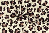 Musselin, Double Gauze, Leo Print, beige, braun, 0,5 m