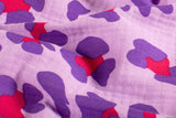 Musselin, Double Gauze, Leo Print, lavendel, lila, 0,5 m