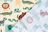 Musselin mit Schlange und Zebra Meterware beige