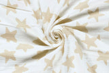 Musselin mit Sternen, wollweiß, beige, 0,5 m