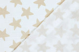 Musselin mit Sternen, wollweiß, beige, 0,5 m