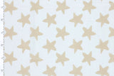 Musselin mit Sternen, wollweiß, beige, 0,5 m
