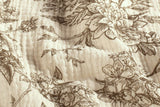 Musselin mit Blumen und Vögeln, taupe, 0,5 m