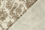 Musselin mit Blumen und Vögeln, taupe, 0,5 m