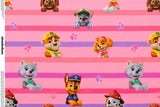 Jersey Digital "Paw Patrol", rosa, gestreift, Oekotex, 0,5 m