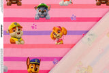 Jersey Digital "Paw Patrol", rosa, gestreift, Oekotex, 0,5 m