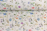 Rib Jersey, Rippenjersey mit Blumen, pastell, wollweiß, 0,5 m