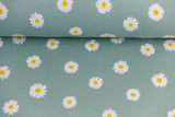 Rib Jersey, Rippenjersey mit Gänseblümchen, altmint, 0,5 m