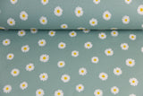 Rib Jersey, Rippenjersey mit Gänseblümchen, altmint, 0,5 m