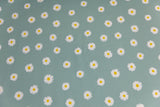 Rib Jersey, Rippenjersey mit Gänseblümchen, altmint, 0,5 m