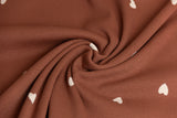 Rib Jersey, Rippenjersey mit Herzen, terracotta, 0,5 m