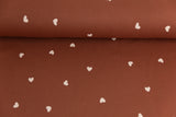 Rib Jersey, Rippenjersey mit Herzen, terracotta, 0,5 m