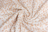 Rib Jersey, Rippenjersey mit Leoprint, wollweiß, braun, 0,5 m