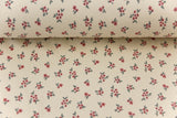 Rippjersey mit Blumen, beige, 0,5 m