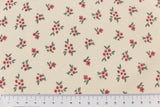 Rippjersey mit Blumen, beige, 0,5 m