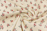 Rippjersey mit Blumen, beige, 0,5 m