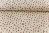 Rippjersey mit Blumen, beige, 0,5 m