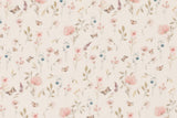 Rib Jersey, Rippenjersey mit Blumen und Schmetterlingen, wollweiß, 0,5 m