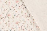 Rib Jersey, Rippenjersey mit Blumen und Schmetterlingen, wollweiß, 0,5 m