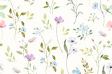 Rib Jersey, Rippenjersey mit Blumen, pastell, wollweiß, 0,5 m