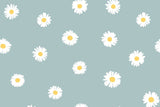 Rib Jersey, Rippenjersey mit Gänseblümchen, altmint, 0,5 m