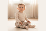 Jersey beige mit Leo-Muster – trendiger Stoff als Meterware
