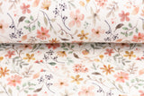 Rippjersey mit Blumen, wollweiß, 0,5 m