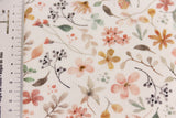 Rippjersey mit Blumen, wollweiß, 0,5 m